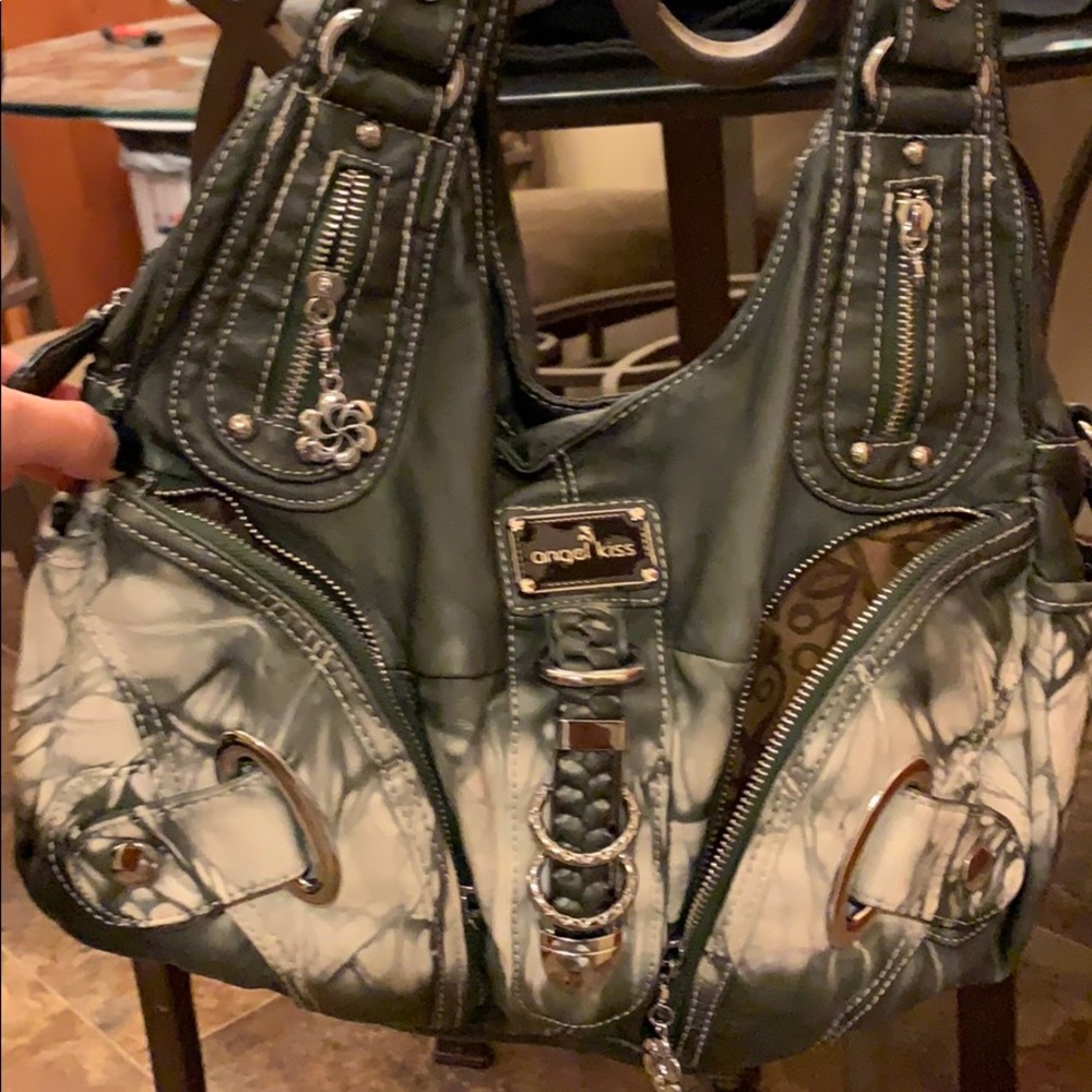 Angel Kiss green tie dye purse